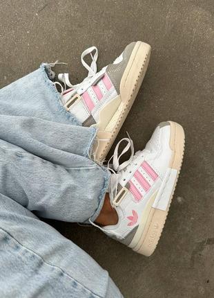 Кроссовки adidas forum “white/ grey/pink”3 фото