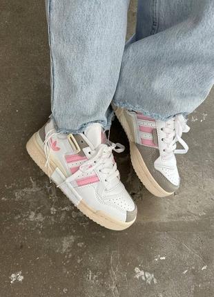 Кроссовки adidas forum “white/ grey/pink”2 фото