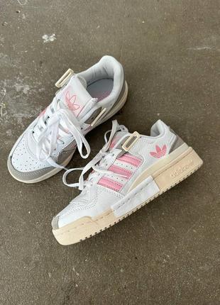 Кроссовки adidas forum “white/ grey/pink”7 фото