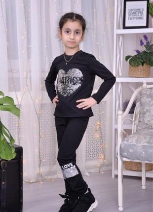 Модний костюм на дівчинку турецька двонитка 104-134 зріст1 фото