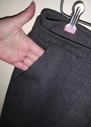 Шерстяные-стрейч,серые,элегантные,офисные брюки с карманами,betty barclay5 фото