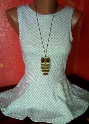 Топ, кофта с баской мятного цвета