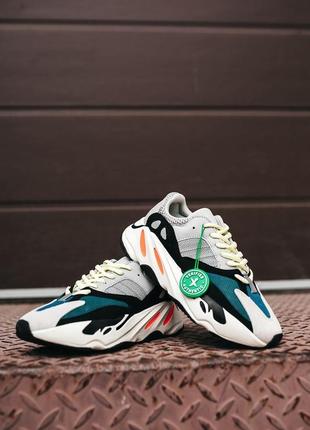 Новые современные трендовые легкие женские кроссовки adidas yeezy boost 700 wave runner solid grey