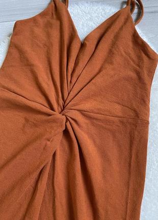 Платье со сборкой платья морковное сарафан3 фото