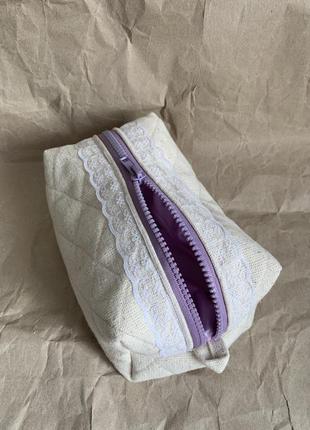 Стильная косметичка с кружевом, органайзер как из пиансат😍 ручная работа