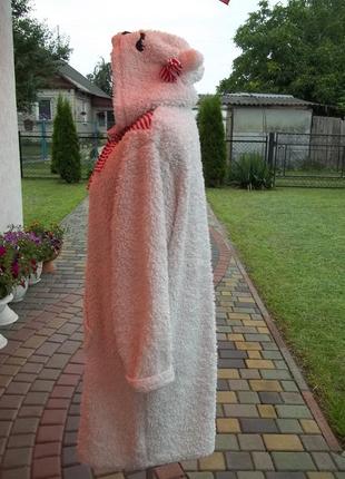 ( 50 / 52 р ) флисовая кофта худи  женская домашний свитер туника теплое платье б / у4 фото