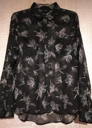 Шикарная шифоновая блуза в цветы1 фото