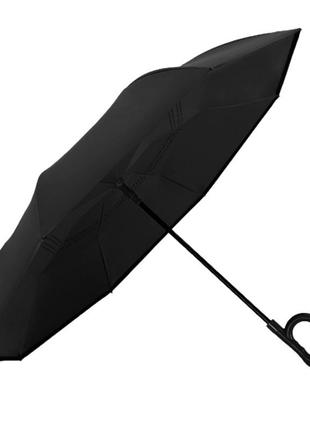 Женский зонт наоборот up-brella 1166 black1 фото