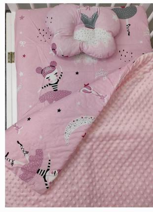 Дитячий набір в ліжечко манюня плед подушка для новонароджених10 фото