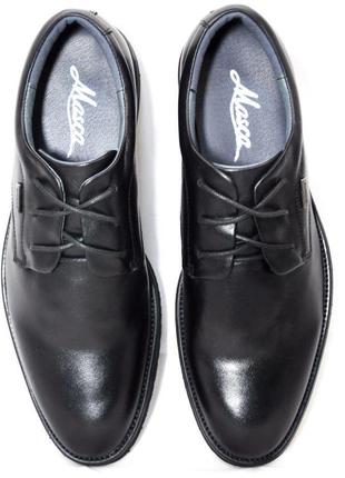 Розміри 40, 42, 43, 44, 45  шкіряні класичні чоловічі черевики, повнорозмірні, чорні  dual 874910 фото