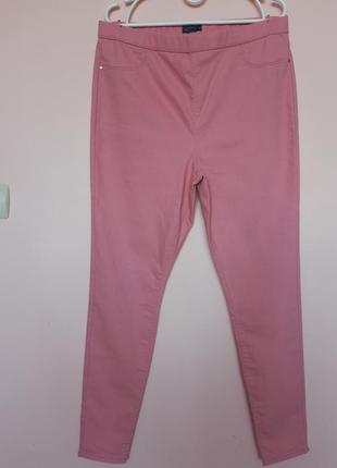 Бледно розовые джинсы-лосины, скинни, скинни, джинсы 50-52 р.