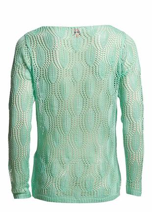 Джемпер пуловер светр в'язаний м'ятного кольору2 фото