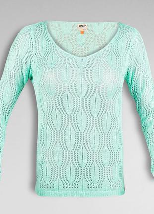 Джемпер пуловер светр в'язаний м'ятного кольору3 фото