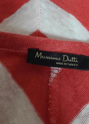 Бомбова лляна футболка в червоно-білому смужку massimo dutti made in turkey5 фото