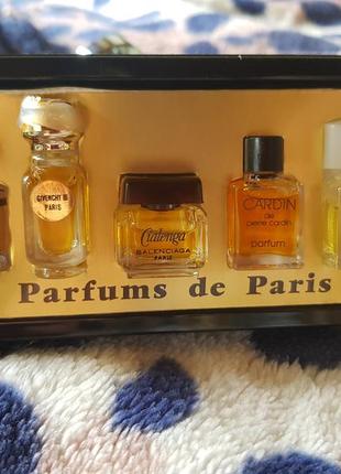 Набор коллекционный  vintage box set of 5 parfums de paris (miniature)франция