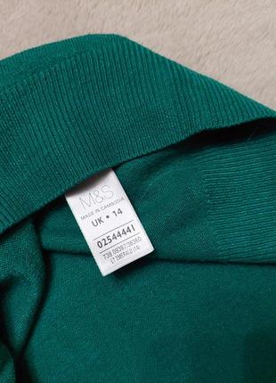 Базовая зеленая кофта кофточка m&s свитер с v-образным вырезом6 фото