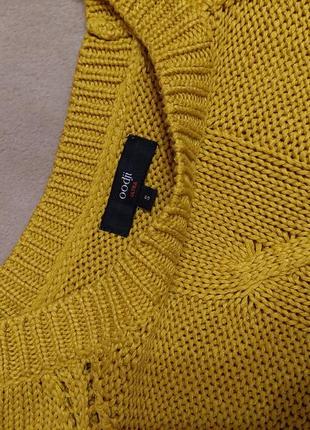 Жовтий базовий светр із косою гірчичний светрок кофта oodji3 фото