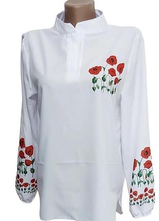 Сорочка блуза жіноча патріотична біла
