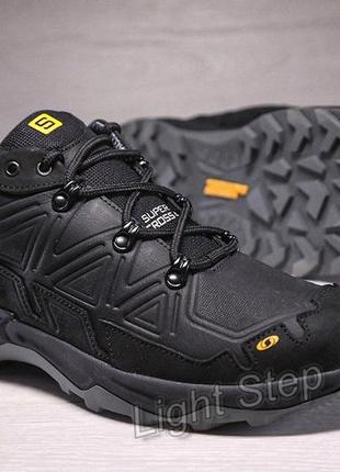 Шкіряні чоловічі кросівки salomon super cross waterproof
