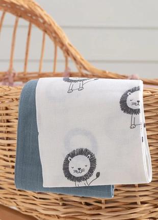 Новый плед из муслина муслиновая пеленка одеяло для новорожденных 2 шт мальчишки lc waikiki вайки