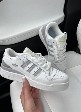 Жіночі кросівки adidas forum white silver