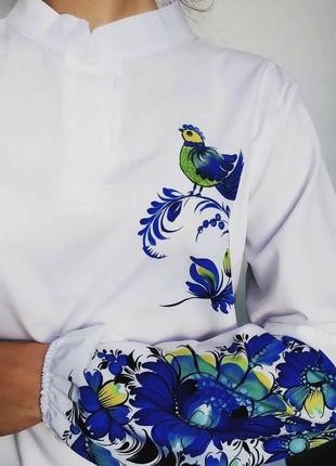 Сорочка блуза вишиванка біла жіноча