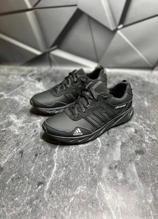 Кроссовки мужские кожаные adidas climacool black2 фото