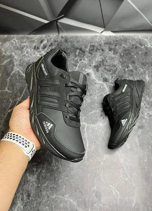 Кроссовки мужские кожаные adidas climacool black3 фото