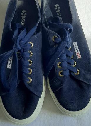 Кеды superga,из натуральной кожи.