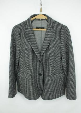 Шерстяной блейзер пиджак weekend max mara plaid gray tweed wool blazer jacket women's1 фото