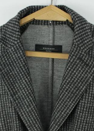 Шерстяной блейзер пиджак weekend max mara plaid gray tweed wool blazer jacket women's2 фото