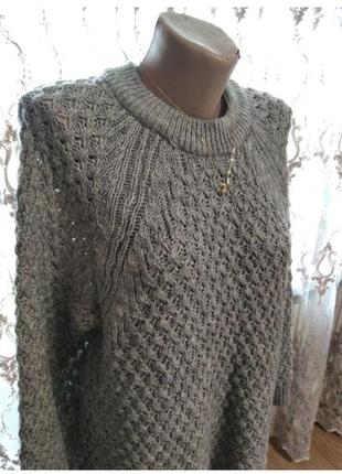 H&m. теплый красивый свитер. вязка лигьерри. батальный размер.3 фото