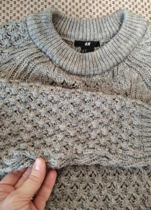 H&m. теплый красивый свитер. вязка лигьерри. батальный размер.7 фото