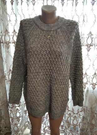 H&m. теплый красивый свитер. вязка лигьерри. батальный размер.