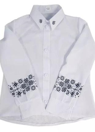 Рубашка блуза вышиванка белая детская