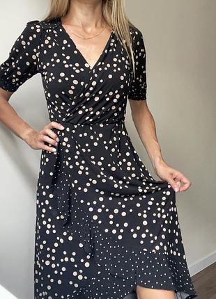 Сукня oasis на запах  в горошок xs-s
