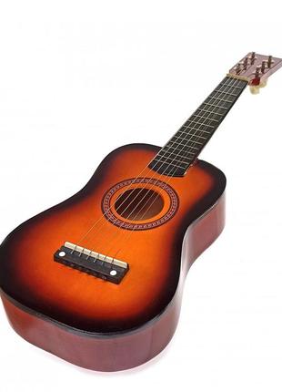 Деревянная мини гитара оранжевая 34159c