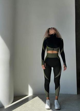 Костюм для фітнесу трійка з рашгардом3 фото