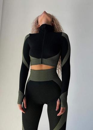 Костюм для фітнесу трійка з рашгардом4 фото