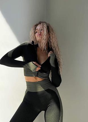 Костюм для фітнесу трійка з рашгардом5 фото