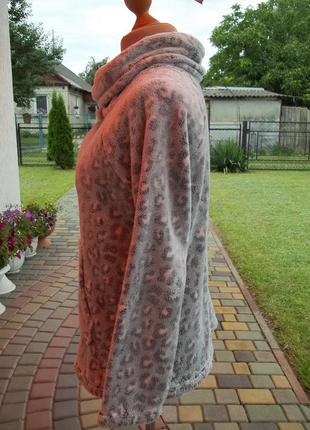 ( м - 46 / 48 р ) флисовая кофта худи женская домашний теплый свитер толстый б / у2 фото