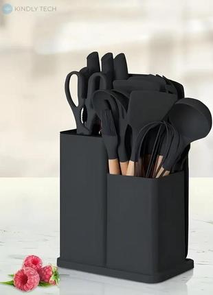 Набір ножів і кухонного приладдя zepline zp0102 (19 предметів) чорний