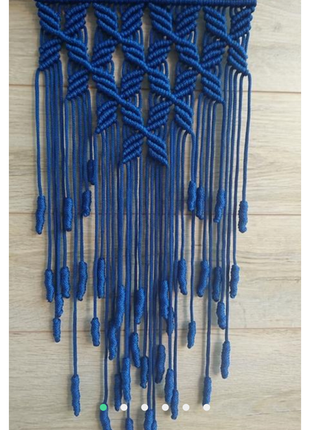 Панно макраме синее панно