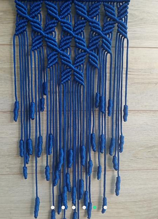 Панно макраме синее панно