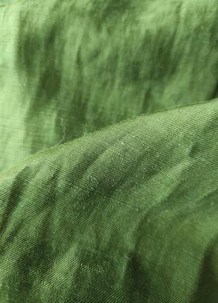 Шикарная юбка из зеленого шелка5 фото