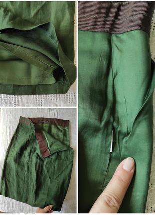 Шикарная юбка из зеленого шелка7 фото