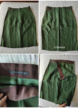 Шикарная юбка из зеленого шелка9 фото