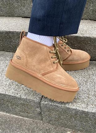Угг платформа deмел сапоги рыжие замша (рыжи) ugg neumel platform chestnut suede