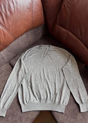 Кашеміровий светр пуловер сірий3 фото