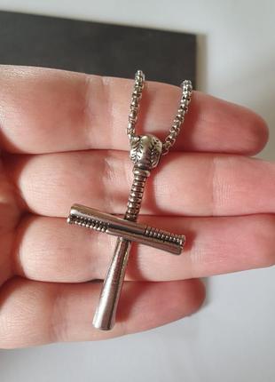 Мужская цепь цепочка подвеска кулон крест из медстали8 фото